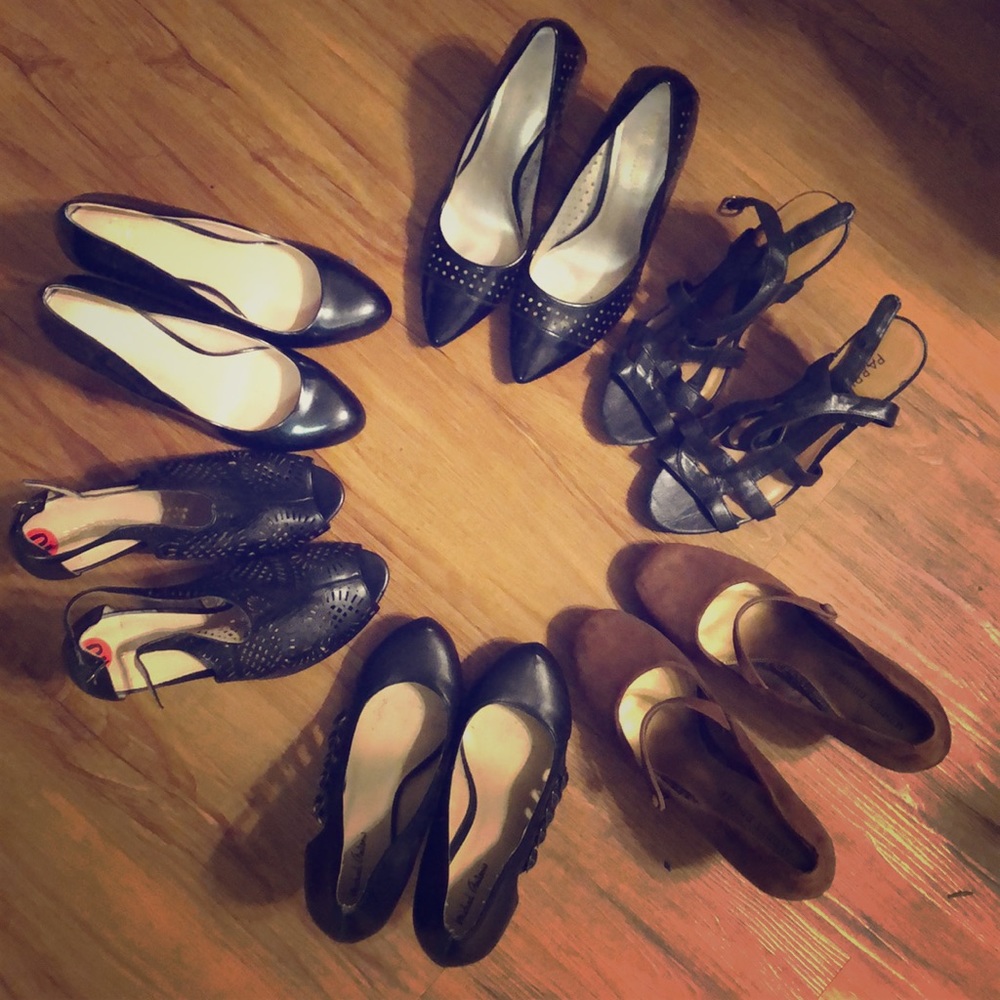 6 pairs of heels